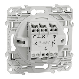 Schneider - Odace 2011 - Double Poussoir - 10A - 250V - Aluminium - Réf : S530216