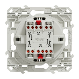 Schneider - Interrupteur double va et vient Odace - Alu - 10A - 250V - Bornes auto - Réf : S530214