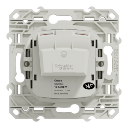 Schneider - Odace 2011 - Prise de courant  - Connexion à VIS - 2P - 16A - 250V - Blanc - Réf : S520033