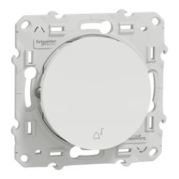 Schneider - Odace - Poussoir avec symbole carillon - Blanc - Réf : S520246