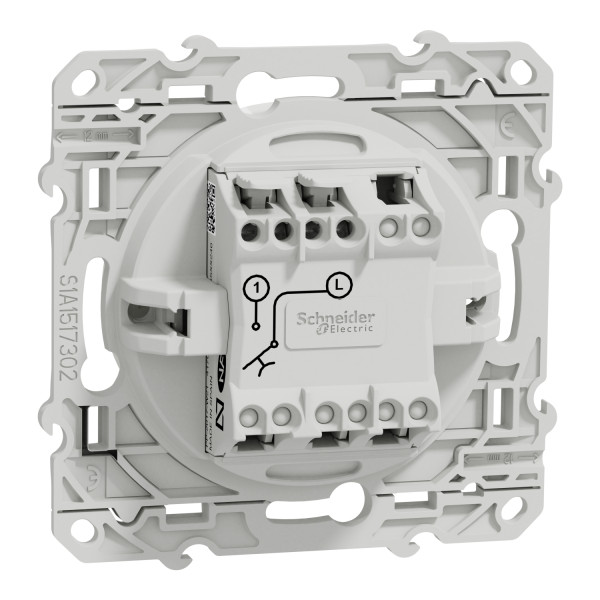 Schneider - Odace - Poussoir avec symbole carillon - Blanc - Réf : S520246