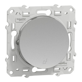 Schneider - Odace - Poussoir avec symbole carillon - Aluminium - Réf : S530246