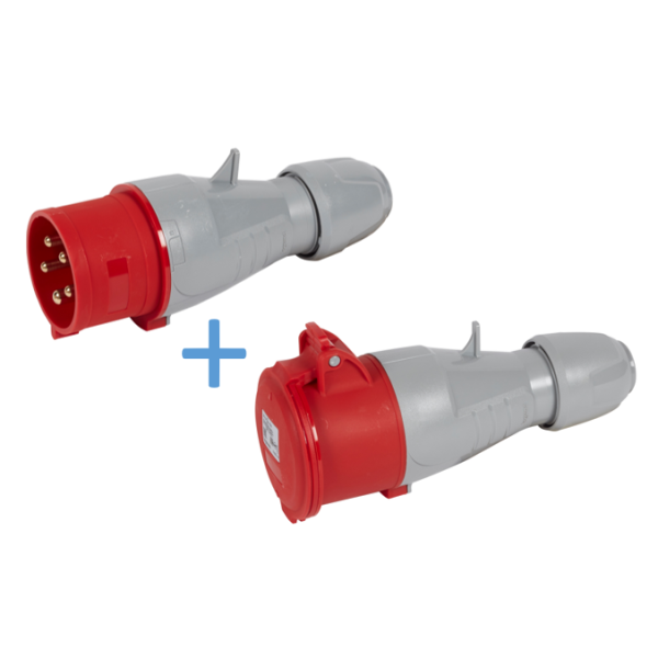 Legrand - Fiche mobile droite P17 IP44 32A - 380V à 415V - 3P+N+T - mâle+femelle - Réf : 555239+555219