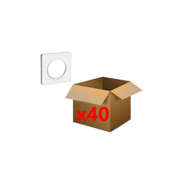 Schneider - Odace 2011 - Touch - LOT de 40 Plaques 1 poste - Blanc - Ref. : S520802x40