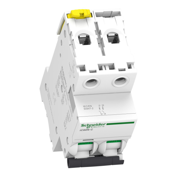 Schneider - Acti9 - iC60N - Disjoncteur - 2P - 20A - courbe C - 6000A/10kA - Réf : A9F77220