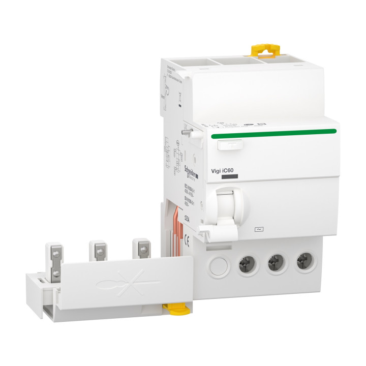 Schneider - Acti9 - iC60 - Bloc diff Vigi - 3P - 25A - 30mA - 400v -  type AC - Réf : A9Q11325