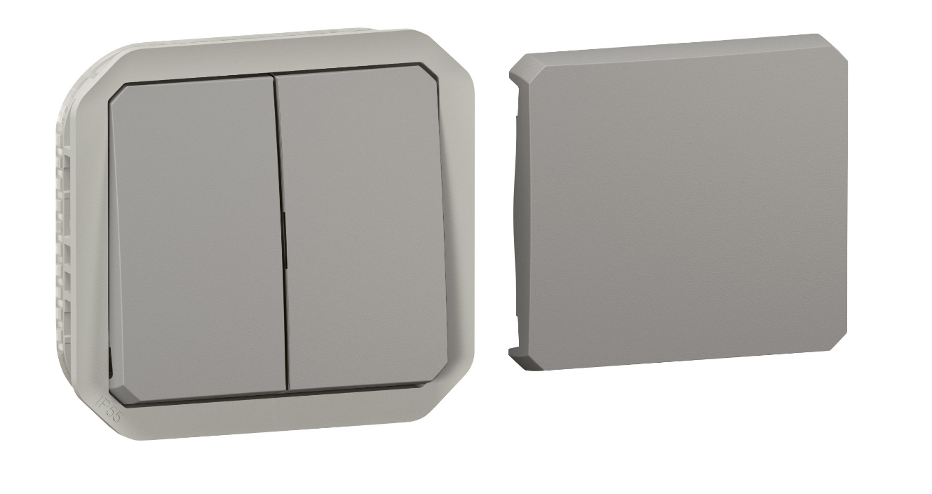 Legrand Plexo - Transformeur réversible - 5 fonctions - étanche - IP55/IK08 - Gris - Réf : 069506L