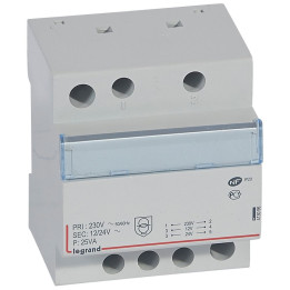 Legrand - Transformateur de sécurité - 230 V / 12 ou 24 V - 25 VA - Réf : 413096