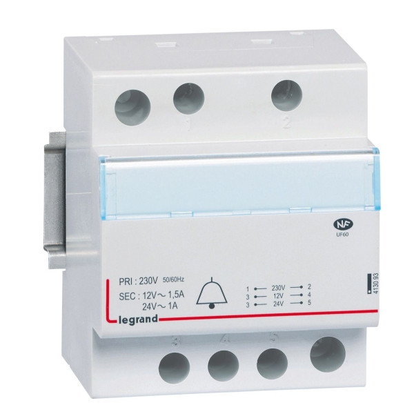 Legrand - Transformateur pour sonnerie - 230V /12V -  24V - 24VA - Réf : 413093