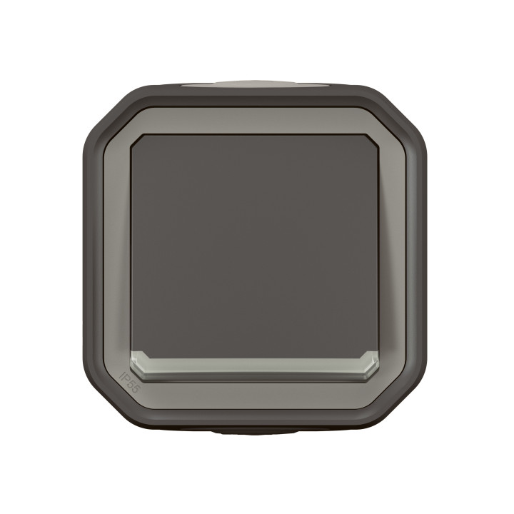 Legrand - Plexo L - Interrupteur ou Va-et-Vient - témoin - 10A - 250V - Saillie - Anthracite - IP55/IK08 - Réf : 069721L