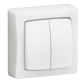 Legrand - Oteo - Transformeur double 5 en 1 - Interrupteur/Va et vient ou Poussoir double - Blanc - Ref : 086020L