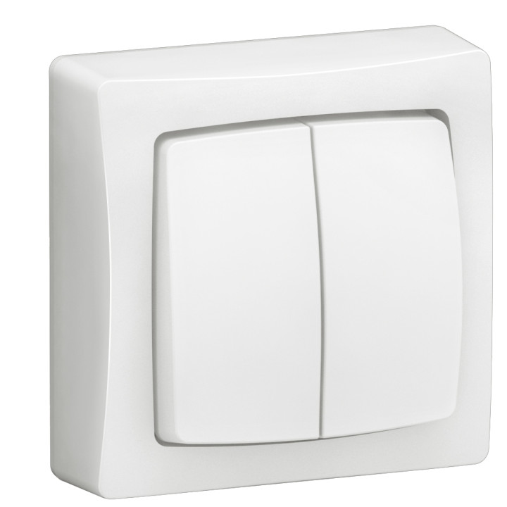 Legrand - Oteo - Transformeur double 5 en 1 - Interrupteur/Va et vient ou Poussoir double - Blanc - Ref : 086020L