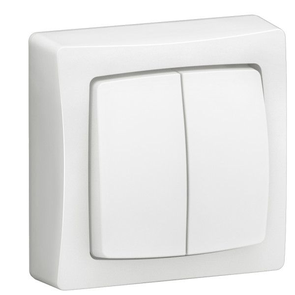 Legrand - Oteo - Transformeur double 5 en 1 - Interrupteur/Va et vient ou Poussoir double - Blanc - Ref : 086020L