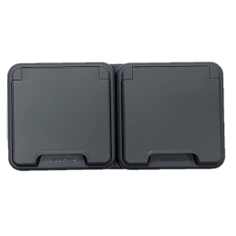 Eur'Ohm - OXXO - Double prise 2P+T horizontale - Saillie - IP55 - IK08 - Connexion automatique - Anthracite - Réf : 60841