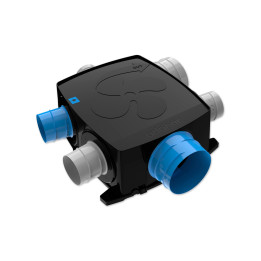 Atlantic - Kit VMC Autocosy iH Flex - Simple flux intelligente 4 sanitaires + 3 bouches Line plates - 330m³/h - Réf : 412290