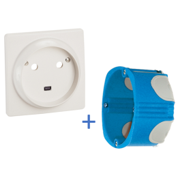 Legrand - Socle 32A - Plast - 2P+T - à VIS - éclips + boîte SIB BBC - 055812 + P38640