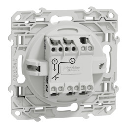 Schneider - Odace 2011 - Bouton poussoir avec voyant témoin orange - Blanc - Ref. : S520206 + S520290