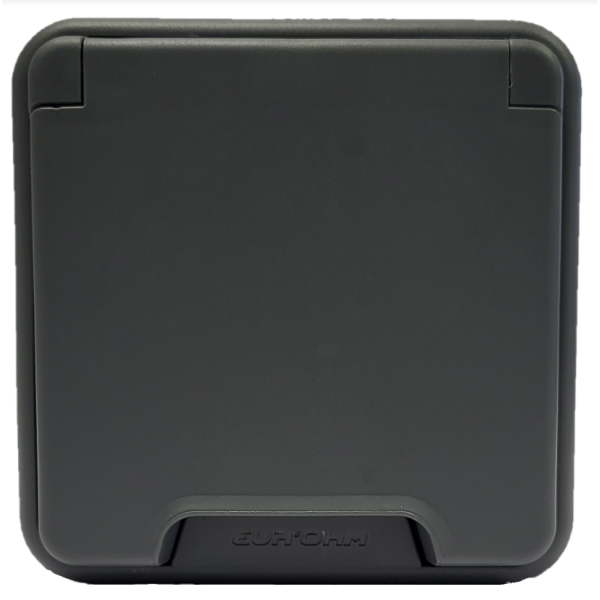 Eur'Ohm - OXXO - Prise de courant 2P+T - Saillie - IP55 - IK08 - Connexion automatique - Anthracite - Réf : 60840