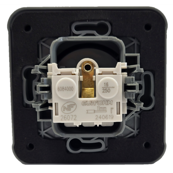 Eur'Ohm - OXXO - Prise de courant 2P+T - Encastrée - IP55 - IK08 - Anthracite - Réf : 60895