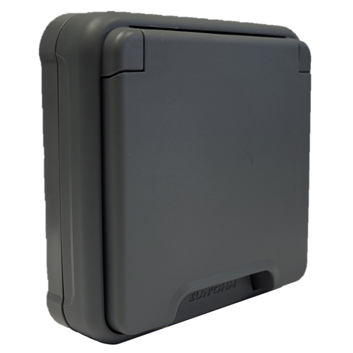 Eur'Ohm - OXXO - Prise de courant 2P+T - Encastrée - IP55 - IK08 - Anthracite - Réf : 60895