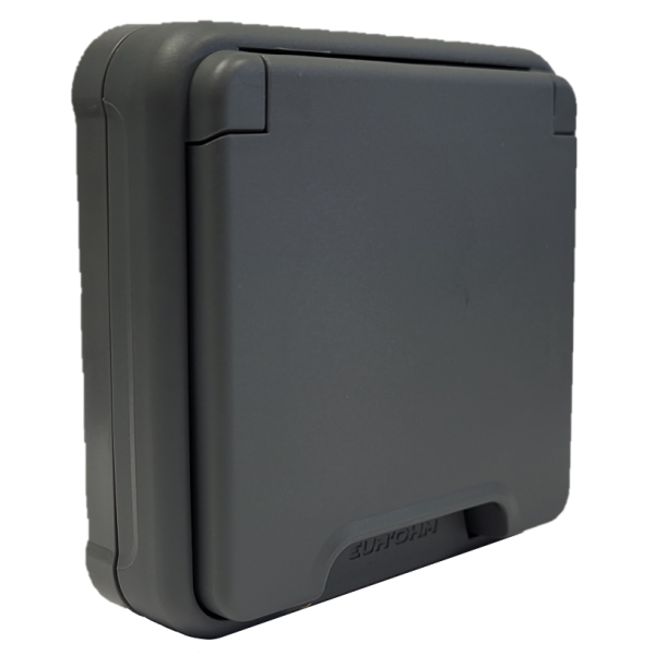 Eur'Ohm - OXXO - Prise de courant 2P+T - Encastrée - IP55 - IK08 - Anthracite - Réf : 60895