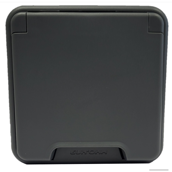 Eur'Ohm - OXXO - Prise de courant 2P+T - Encastrée - IP55 - IK08 - Anthracite - Réf : 60895