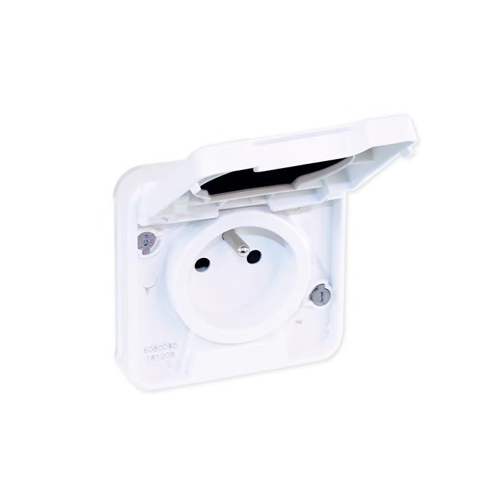 Eur'Ohm - OXXO - Prise de courant 2P+T - Encastrée - IP55 - IK08 - Blanc - Réf : 60898