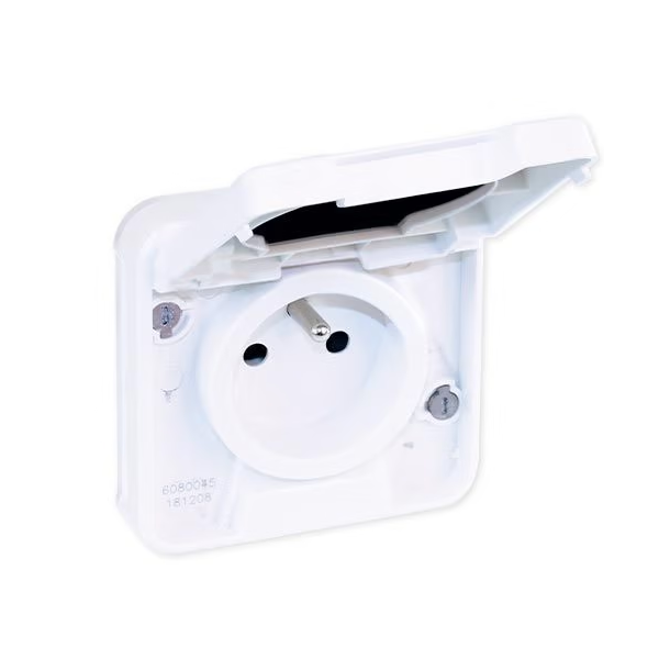 Eur'Ohm - OXXO - Prise de courant 2P+T - Encastrée - IP55 - IK08 - Blanc - Réf : 60898