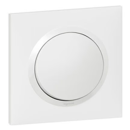 Legrand - Dooxie - Poussoir simple + Plaque - Blanc - Ref. : 600004 + 600801