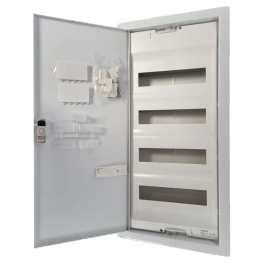 Legrand - Coffret encastré 4 Rangées 12+2 Modules avec porte métal extra plate - Réf : 001534