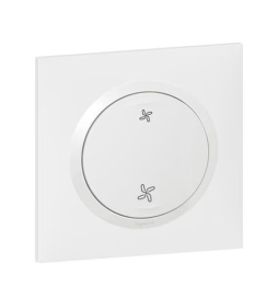 Legrand - Dooxie - Lot prêt à poser en encastré - Interrupteur commande VMC blanc complet avec plaque de finition blanche