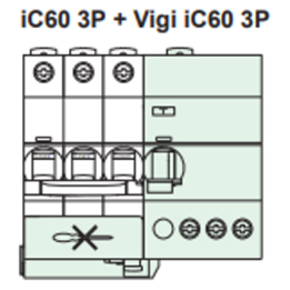 Schneider - Acti9 - iC60 - Bloc diff Vigi - 3P - 40A - 30mA - 400v -  type AC - Réf : A9Q11340
