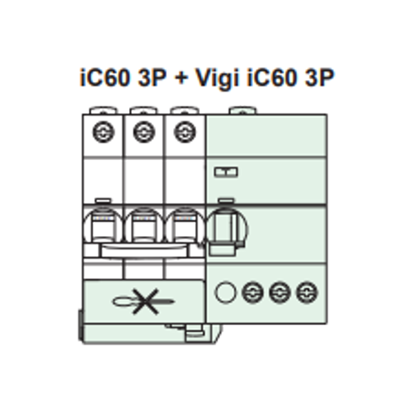 Schneider - Acti9 - iC60 - Bloc diff Vigi - 3P - 40A - 30mA - 400v -  type AC - Réf : A9Q11340