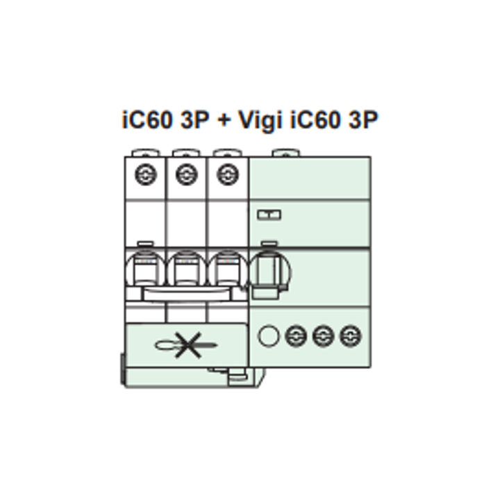 Schneider - Acti9 - iC60 - Bloc diff Vigi - 3P - 40A - 30mA - 400v -  type AC - Réf : A9Q11340