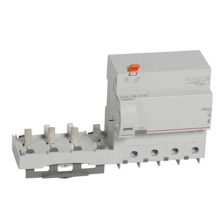 Legrand - Bloc Diff - 125A - 300mA - Type AC - 4 Pôles - Pour disjoncteur DX³ 1.5 mod/pôle - Départ Bas Vis - Réf : 410628