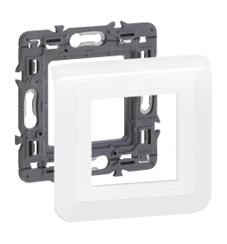 Legrand Mosaic - Plaque 2 modules - 1 poste + support 1 poste Réf : 277802L+080251
