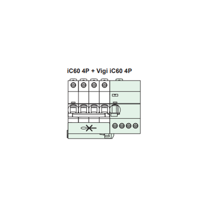 Schneider - Acti9 - iC60 - Bloc dif Vigi - 4P - 25A - 300mA - type AC - 400V - Réf : A9Q14425