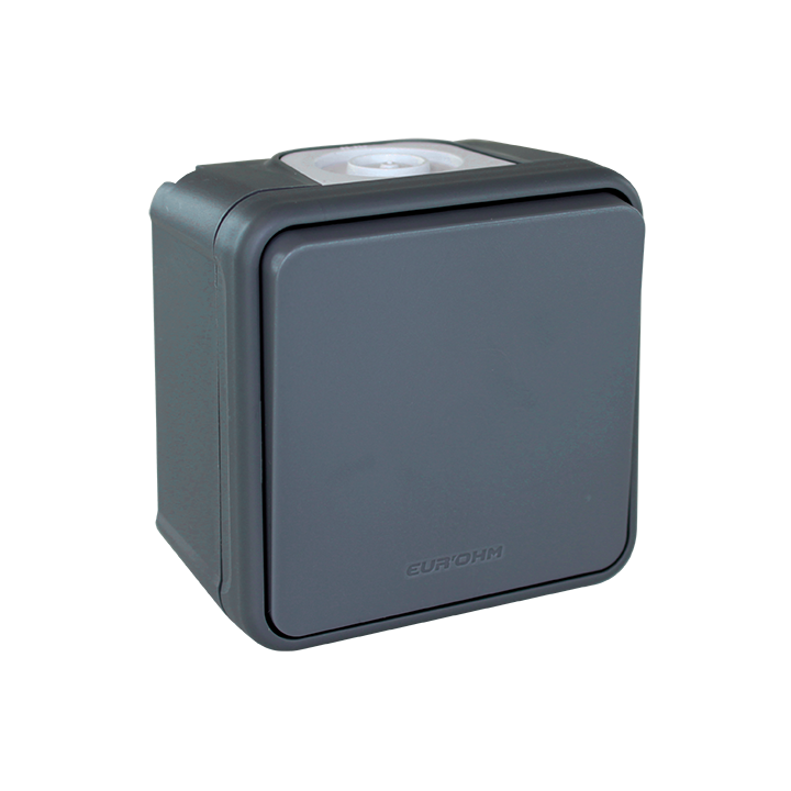 Eur'Ohm - OXXO - Interrupteur Va et Vient - Saillie - IP55 - IK08 - Connexion automatique - Anthracite - Réf : 60800
