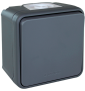 Eur'Ohm - OXXO - Interrupteur Va et Vient - Saillie - IP55 - IK08 - Connexion automatique - Anthracite - Réf : 60800