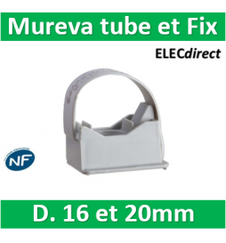 Schneider - Mureva FIX - Instalclip pour conduits Ø16 et Ø20 mm - Gris - ENN45020