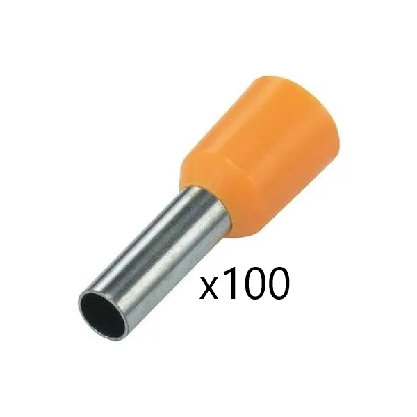 Embout de câblage Orange 4mm2 x100 - 41053