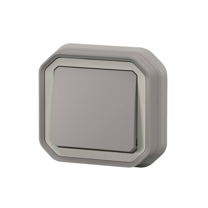 Legrand - Plexo - Va-et-Vient encastré 10A - encastré - IP55 - IK08 - 250V - Gris - Réf : 069811L