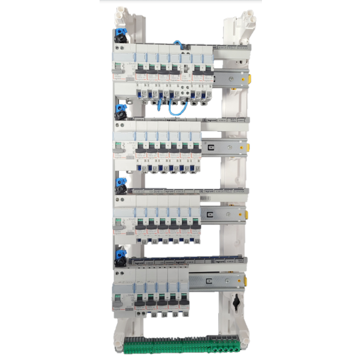 Legrand- Tableau électrique pré-équipé et pré-câblé pour T6 - 13 modules - 4 Rangées - Réf: 093069