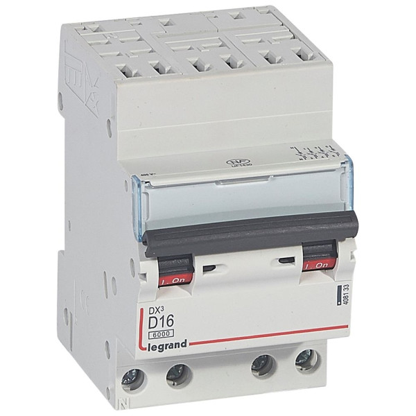 Legrand - Auto/vis-4P-400V 16A-10kA - courbe D - peigne HX³ opti 4P - 3M - Réf : 408133