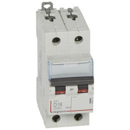 Legrand - Disjoncteur bipolaire DX3 16A - 10kA - courbe D - Réf : 408015