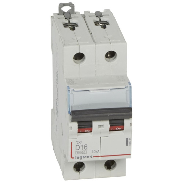 Legrand - Disjoncteur bipolaire DX3 16A - 10kA - courbe D - Réf : 408015