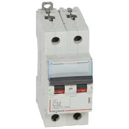 Legrand - Disjoncteur bipolaire DX3 32A - 10kA - courbe C - 407787