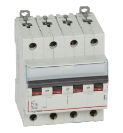 Legrand - Disjoncteur 4P DX3 16A - 10kA - courbe D - Réf : 408117