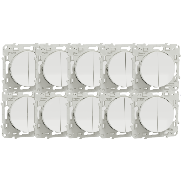 Schneider - Odace 2011 - LOT de 10 Double Va-et-vient -  Ref. :  S520214x10