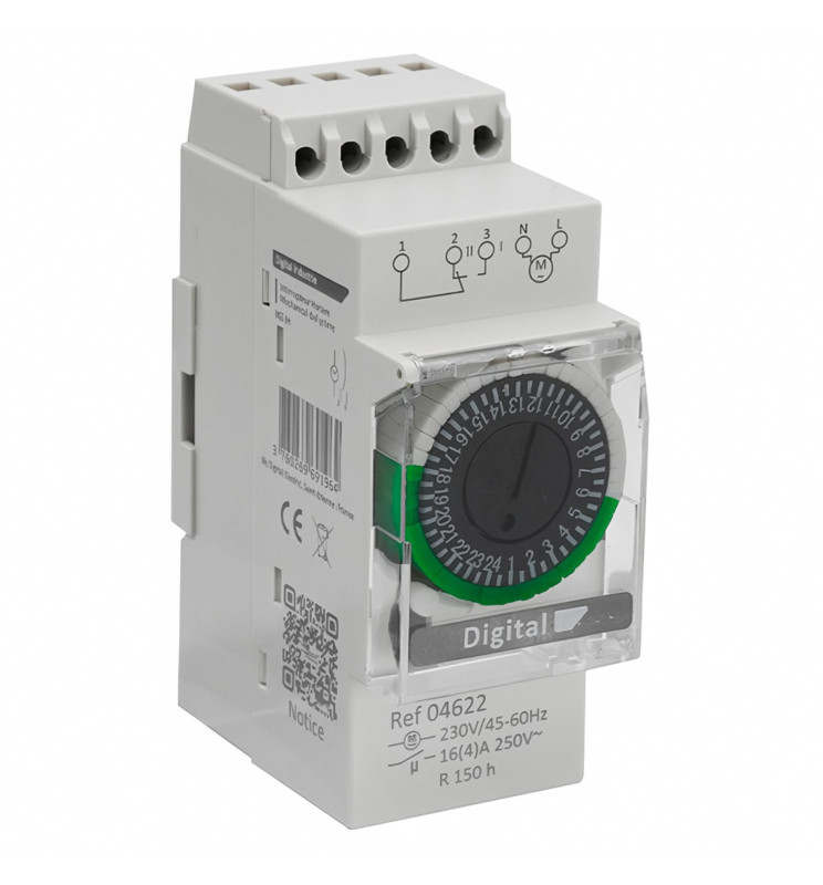 Interrupteur Horaire LEGRAND 16A Monophasé Digital Programmable Annuel 2 Modules 412630